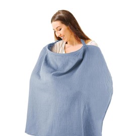 NVTRSD Nursing Cloth for On the Go Nursing Scarf 75 x 95 cm Breastfeeding Scarf Breastfeeding Scarf for On the Go (Blue)