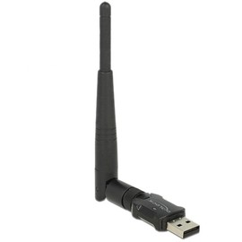 Delock WLAN USB2.0 Stick Dualband 2.4/5 GHz WLAN-AC 433 mit externen Antenne, 12462, Schwarz