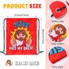 Bulyoou 24 Pcs Religious Drawstring Bags Christian Jesus Has My