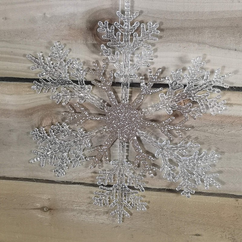 Elegance by Snow White Decorative 30cm Hanging Glitter Snowflake, Gold
