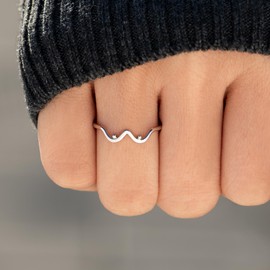 STORYJEWELLERY Sterling Silver Boob Ring, Fun Rings for Women, Silver Statement Ring, Unique Fashion Rings for Women, Funny Gifts for Friends, Size 8