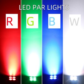 AQOOL Stage Par Lights, Super Bright RGBW LED Par Can Light with Remote & DMX Control, Stage Light Sound Activated DJ Uplighting for Event Festival Party Indoor Church Stage Lighting