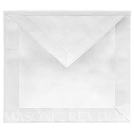 Masonic Revival - White Candidate Member Apron with Border (14"x16", Lambskin)