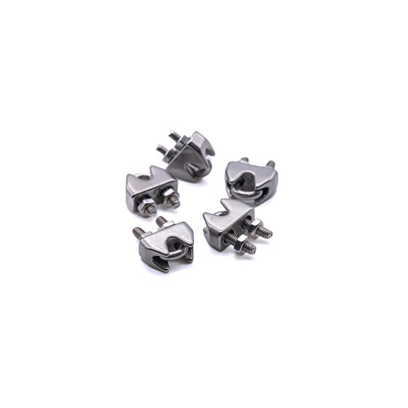 Stainless steel wire rope clamp grip bulldog clip marine grade