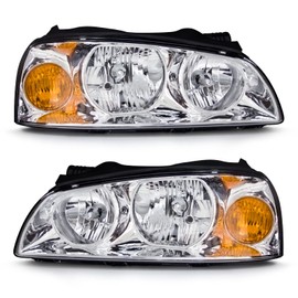 AXLAHA Headlights Assembly for 2004-2006 Hyundai Elantra models only Chrome Housing Amber Reflector Replacement Driver & Passenger Side