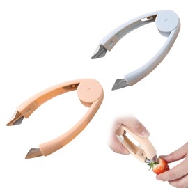 VitalBloom イチゴ・トマト用 ヘタ取り器&芽取り器 2個セット | ステンレス製 | パイナップルカッター | 取り扱い簡単 | キッチン用品