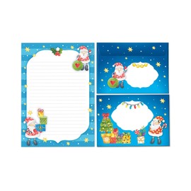 Christmas Santa Writing Paper Set as Letter Pad with Envelope for Kids Girls Boys Christmas Stationery (Pad A5 with 25 Sheets + 15 Envelopes)