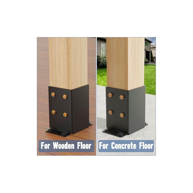 4x4 Post Base 2 Pcs, Heavy Duty Post Anchor with