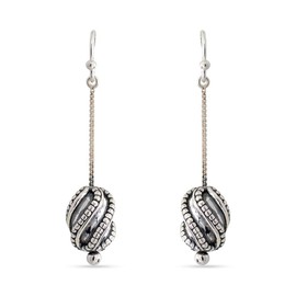 LeCalla Sterling Silver Jewelry Light Weight Textured Puffed Ball Earrings for Women