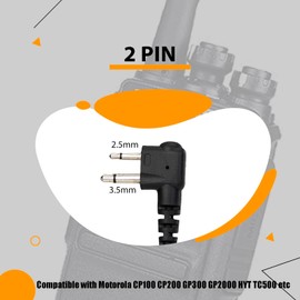 Retevis Swivel Walkie Talkie Earpiece with Mic, Coil Tube, Compatible with Motorola CP100d CP185 CP200 CP200d GP300 GP2000 BRP40 HYT TC610 Two Way Radios, Soft C-Type 2 Way Radio Earpiece(1 Pack)