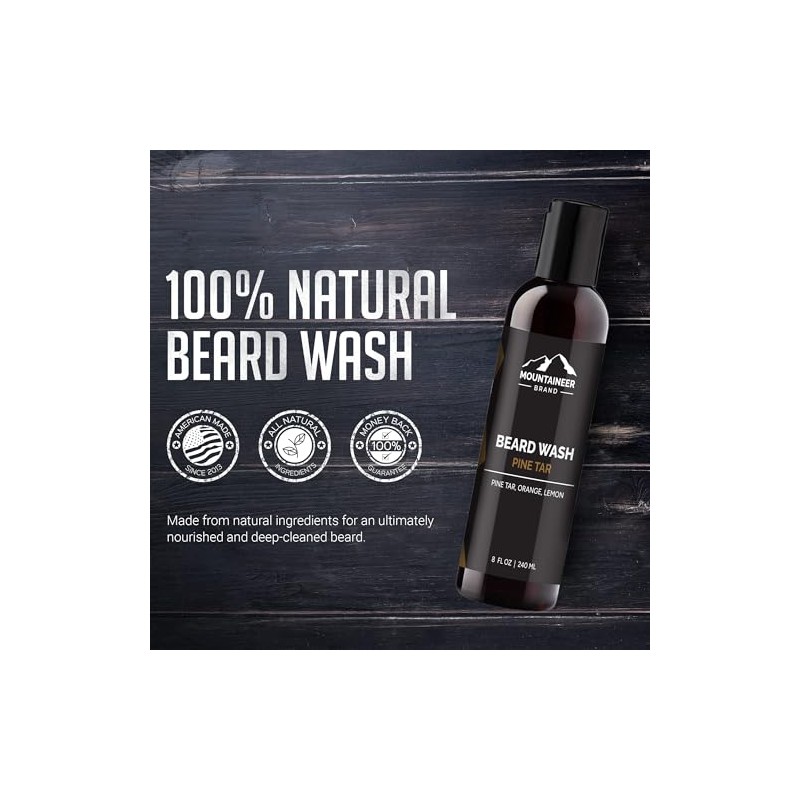 Mountaineer Brand 100% Natural WV Pine Tar Beard Wash (8
