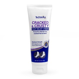 TriDerma Cracked & Crusty™ Healthy Foot Cream Moisturizes, Softens and Heals Dry Feet, Cracked Heels and Dry Elbows with Salicylic Acid, Urea, Shea Butter, AP4 Aloe and Vitamins, 4.2 Ounces