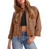 Tankaneo Women Casual Cropped Jackets Zip Up Lightweight Military Safari