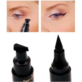 Delineador De Ojos Sello Indeleble Waterproof Eyeliner Delineador De Ojos Sello Indeleble Waterproof Eyeliner - Delineador de Ojos de Colores, Sello de Gato para los Ojos, Maquillaje Líquido Secado en Segundos (Negro)
