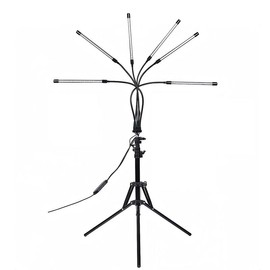 Indoor plant growth light, full spectrum LED plant light with adjustable tripod, automatic on/off timing function, USB interface, suitable for herb growth fill light - style: With 6 lamp heads