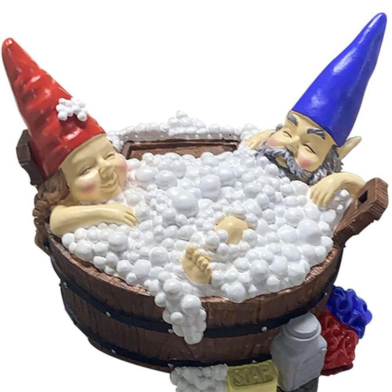 Garden Decoration Solar Garden Figures Foam Bath Gnome Statue Sculpture