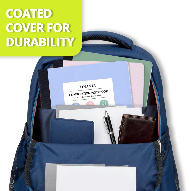ONAVIA Plastic Composition Notebook College Ruled, 160 Pages, Assorted