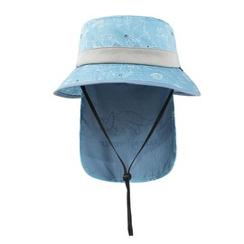 SLINX XM01 Baby Hat, Kids Sun Shade, Safari Hat, Wide Brim Sun Hat, Boys, Babies, UV Protection, Dinosaur, Chin Strap, UV Protection, Flap Cap Hat, Cute, Spring and Summer, Kindergarten/School/Sea