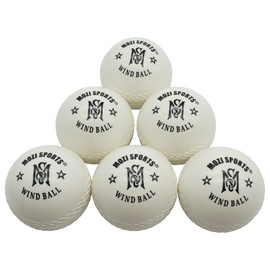 Mozi Sports Wind Cricket Balls - Indoor & Outdoor Soft Training Cricket Ball for Coaching Practice (White)