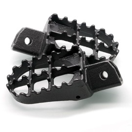 MZS Dirt Bike Foot Pegs, Heavy Duty Motocross Footpeg MX Footrest Rest Pedal Alloy Steel Gray Compatible with TW200 1987-2020 / TTR90 2000-2003 / PW50 1981-2019 / PW80 1983-2017