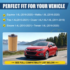 iFJF PF2257G Engine Oil Filter Replacement for Chevy Cruze 2010-2019 GMC Canyon 3.6L 2017-2022 Buick Encore 1.4L 2013-2021 Replaces 55594651 93185674 5650359
