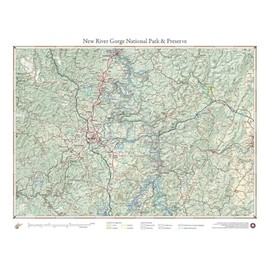 Benchmark Maps New River Gorge National Park, West Virginia Wall Map (26" x 35" - Rolled Canvas)