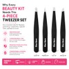 The Élan Bare Precision Set 4-Piece Professional Stainless Steel Tweezer
