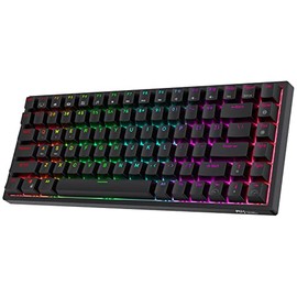 RK ROYAL KLUDGE RK84 RGB 75% Triple Mode BT5.0/2.4G/USB-C Hot Swappable Mechanical Keyboard, 84 Keys Wireless Bluetooth Gaming Keyboard, Quiet Red Switch