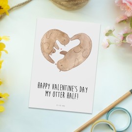 Mr. & Mrs. Panda Postcard Otter Valentine - Gift, Invitation, Wedding Anniversary, for Men, Husband, Proof of Love, Postcards, Boyfriend, Anniversary