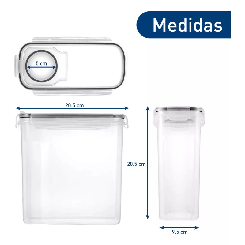 Bluelander Juego De 4 Recipientes Herméticos De Plástico Para Cereales