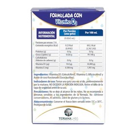 Vitamina D3 ONEDROP frasco con 3 mL, 400 UI