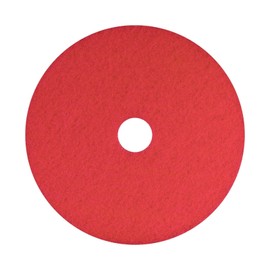Americo Red Buffer Floor Pad, for Light Cleaning and Buffing, 19" Diameter, 3.25" Center Hole, 5 Pads/Case, Made of 100% Recycled Content, USA Made