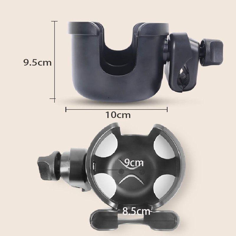 HoneTeek Stroller Cup Holder with Phone Holder, 2-in-1 Universal Cup