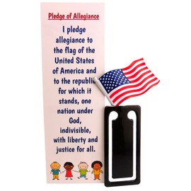 Pledge of Allegiance Bookmark Pack Two Different Patriotic Page Markers Acrylic American Flag and Cardstock