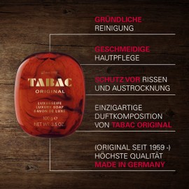 Tabac® Original Luxury Soap - Finest Quality - Mild - Large Foam Filling - Original Since 1959 | 100 g