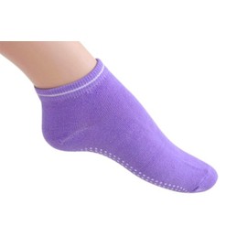 Calcetines para Yoga y Pilates ANTIDERRAPANTES. Increible accesorio, medias antideslizantes, ideales para yoga y pilates. Calcetas de mujer tipo zapatillas. (Morado)