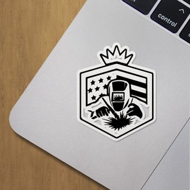 Decal Stickers of American Welder Premium Indoor (No Waterproof) Vinyl Decal Stickers for Laptop Phone Accessory Helmet Car Window Mug Tuber Cup Door Wall Decoration ANDVER351614bBL