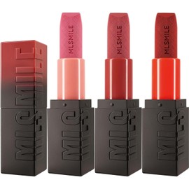 Set De 3 Labiales De Satén Aterciopelado Para Mujer, De Larga Duración (24 Horas), Resistentes Al Agua, Con Tinte Labial, Ideales Para Regalar. Incluye Bálsamo Labial De Alta Pigmentación.