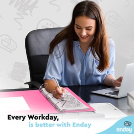 3 Inch Binder (2 Pack) Pink and Purple 3 Ring Binder 3 inch, Clear View Cover with 2 Inside Pockets, Three Ring Binders for Home, Office and School Supplies - Enday