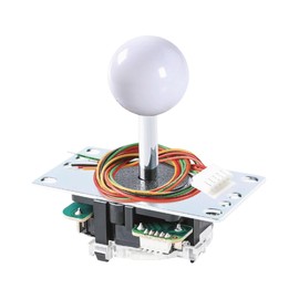 SANWA JLF-TP-8YT Original Joystick White - for Arcade Jamma Game 4 & 8 Way Adjustable, Compatible with Catz Mad SF4 Tournament Joystick (White Ball Top) S@NWA