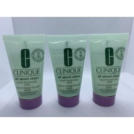 Clinique 2 Clinique All About Clean Liquid Facial Soap MILD Formula 1 Oz Each Travel Size