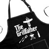 POFULL Funny Grill Gift for Dad The Grillfather Apron Barbecue