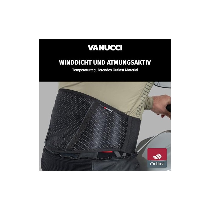 Vanucci Outlast Kidney Belt Motorcycle Men & Women, Warming, Breathable,