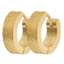 Akzent Stainless steel women's folding hoop earrings in gold colour