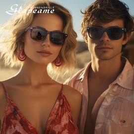 Glapeame Polarised Sunglasses for Men and Women, Black, UV400, Unisex, Retro, Vintage, Classic, Polarised Sports Glasses for Driving and Camping