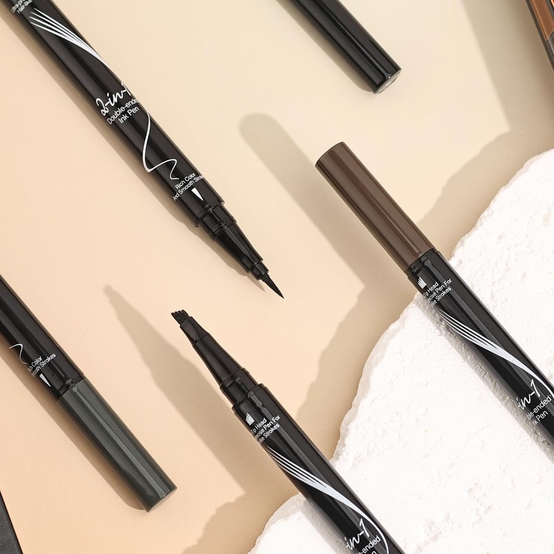Eyebrow Pencil, Microblading Eyebrow Pen, 2-in-1 Dual-Ended Brow Pencil with