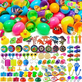 36Pcs/12Pcs 2.35in Animal Plush Toys /36 Pcs 2.35in Stress Relief Toys Prefilled Easter Eggs for Easter Egg Hunt/12Pcs 3.7in Colorful Wind-Up Toy with Easter Eggs/48:_100Pcs Prefilled Easter Eggs