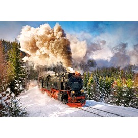Castorland 1000 Piece Jigsaw Puzzle, Steam Train, Mountain Train, Locomotive Puzzle, Adult Puzzle, C-103409-2