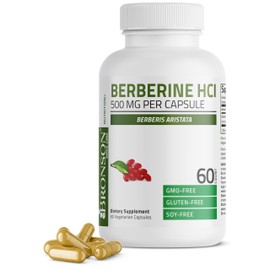Bronson Berberine As Berberine HCI Berberis Aristata 500mg Per Vegetarian Capsule Non-GMO, 60 Vegetarian Capsules