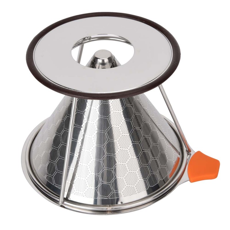 Stainless Steel Reusable Coffee Dripper Filter Coffee Cone with Mesh